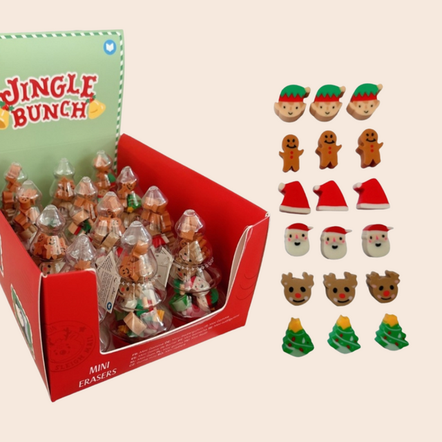 Christmas Tree Pot with Mini Erasers