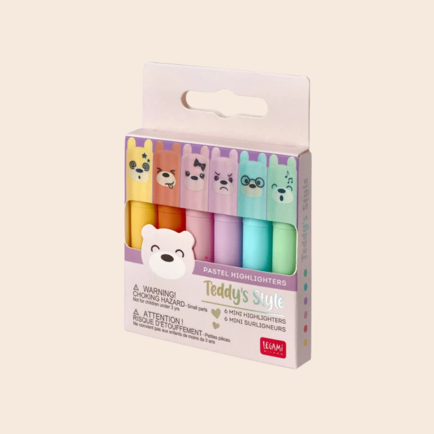 Teddy's Style Pastel Mini Highlighters