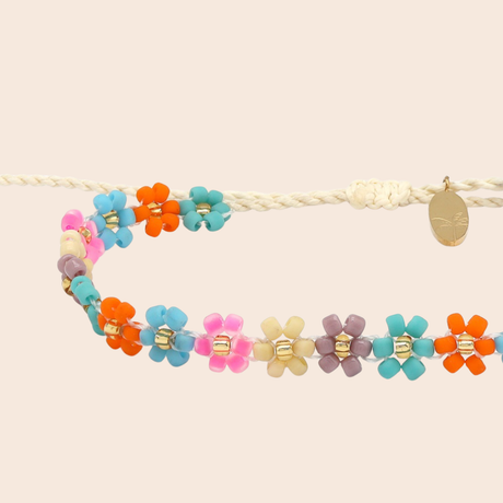 Bright Multi Beaded Daisy Bracelet