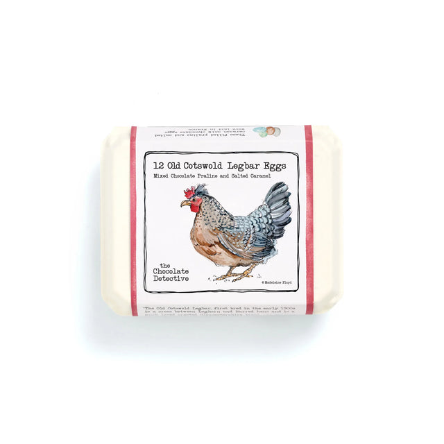 12 Old Cotswold Legbar Chocolate Praline & Salted Caramel Eggs
