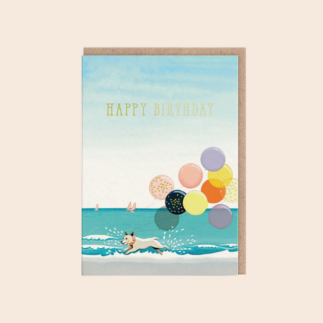 Dog Balloons Birthday Card