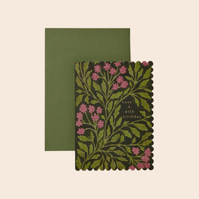 Green Flora Wild Birthday Card