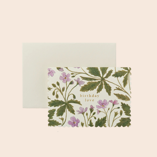 Geranium Birthday Love Card