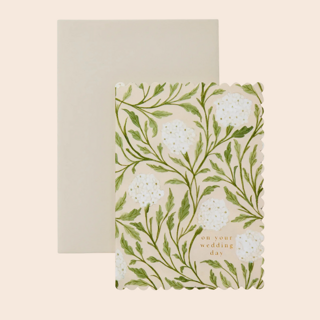 Flora Wedding Scallop Card