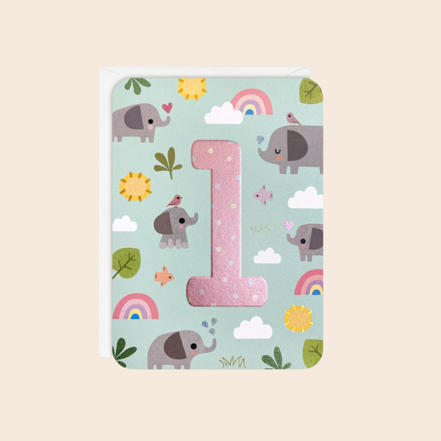 Age 1 Elephants Sprouts Card