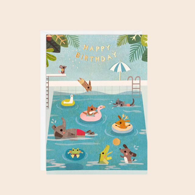 Swimming Acorns Card
