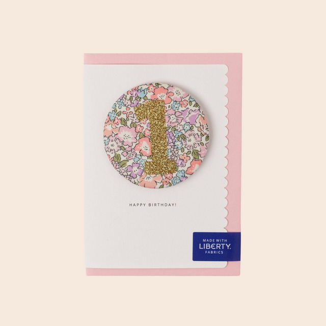 Age 1 Liberty Birthday Badge Michelle Lilac Card