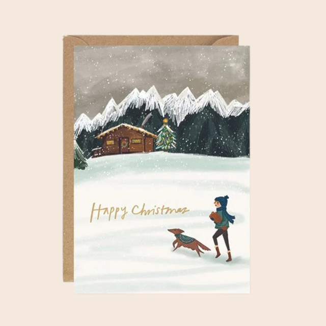 Winter Cabin Christmas Card