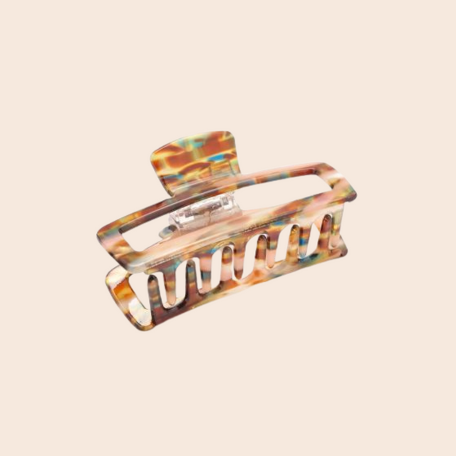 Rectangle Pink Tortoise Claw Clip