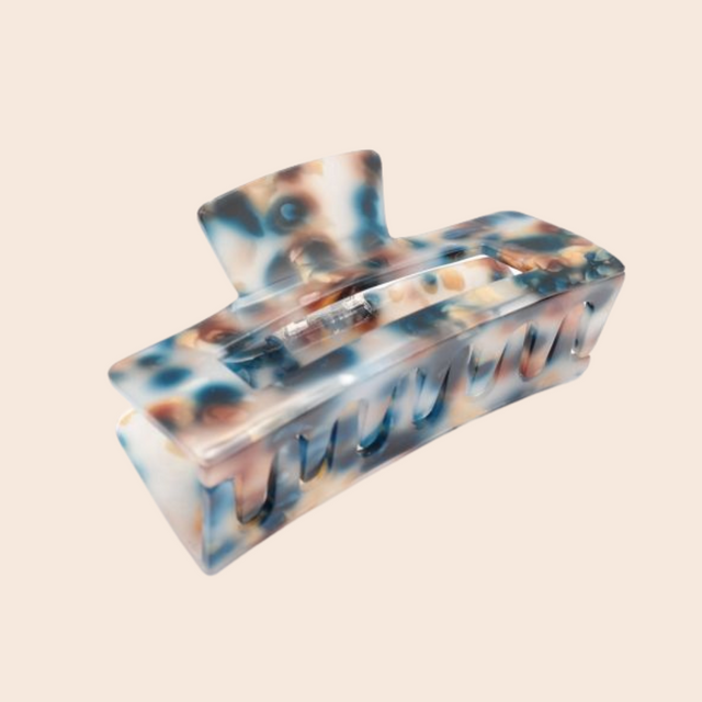 Rectangle Blue Large Tortoise Claw Clip