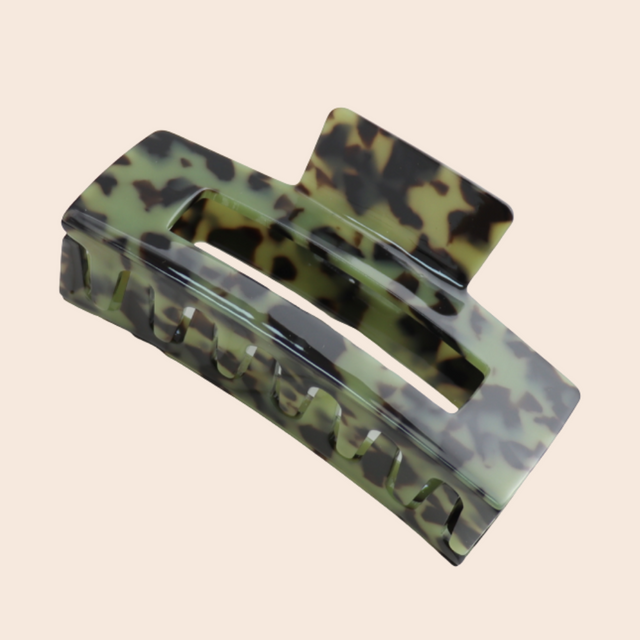 Tortoise Large Green Claw Clip