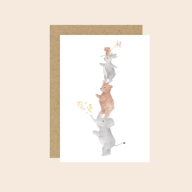 Animal Tower Card