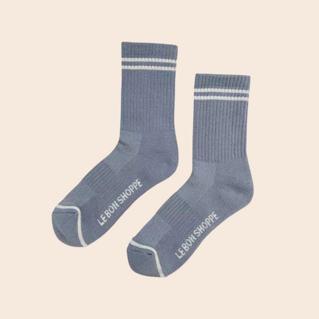 Boyfriend Socks: Blue Grey