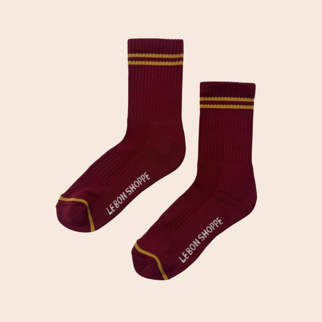 Boyfriend Socks: Cardinal