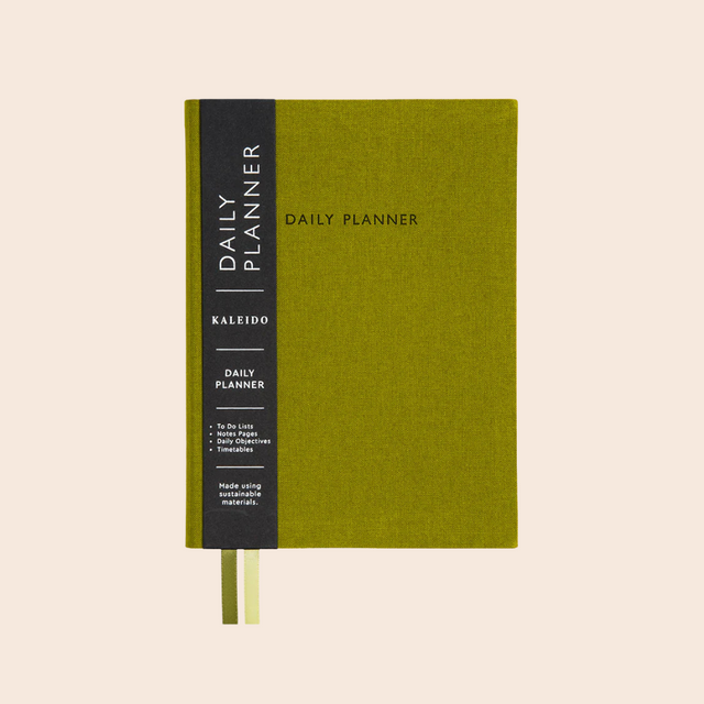 Olive Green Fabric Daily Planner