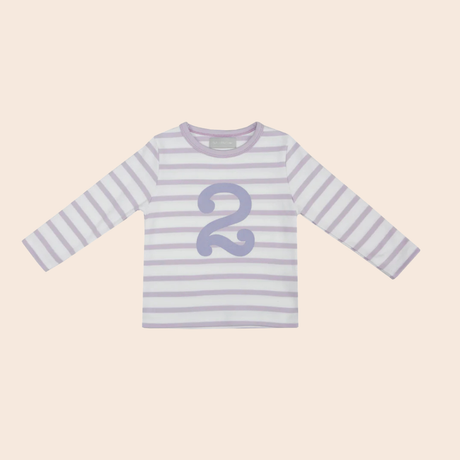 Parma Violet  & White Breton Stripe Number T Shirts