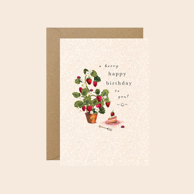 Strawberry Plant Birthday Card