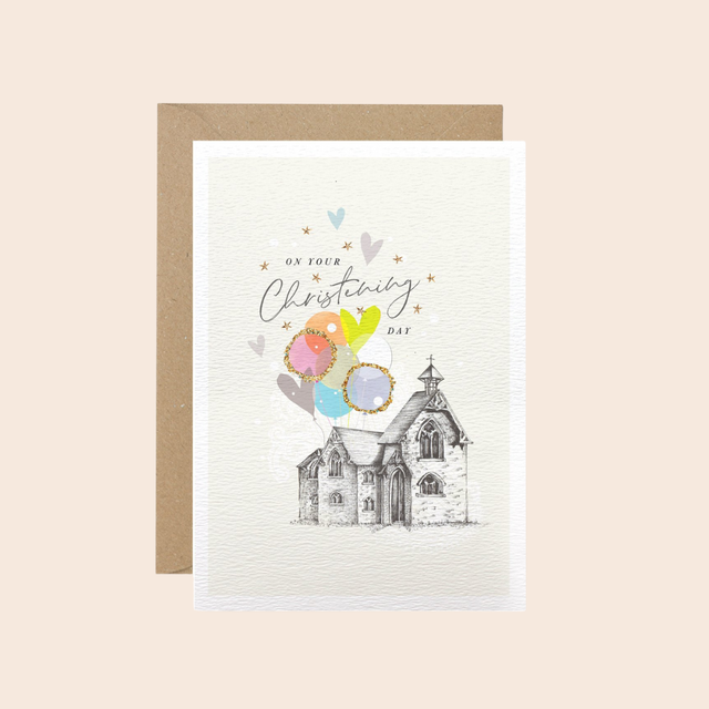 Balloons Christening Card