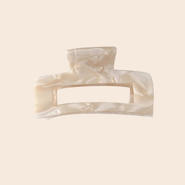 Cream Mid Size Resin Claw Clip