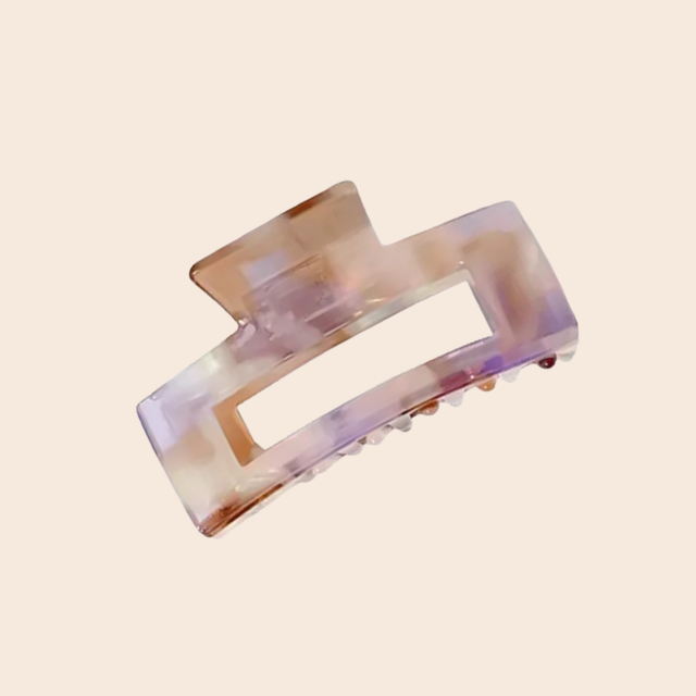 Violet & Opal Pink Mid Size Resin Claw Clip