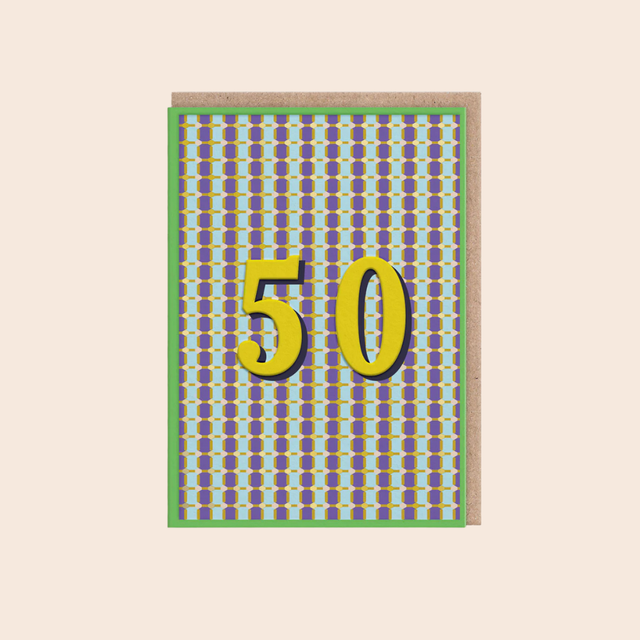 Age 50 Geometric Card