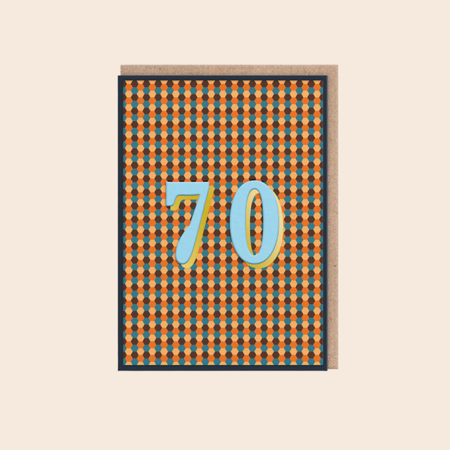 Age 70 Geometric Card