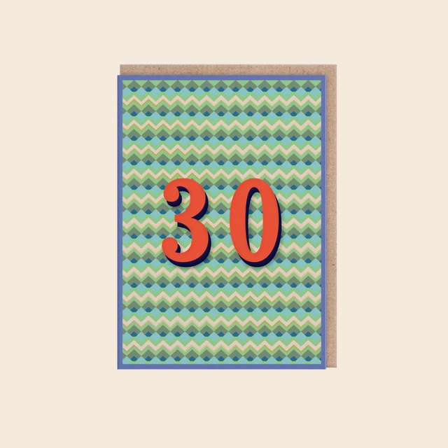 Age 30 Geometric Card