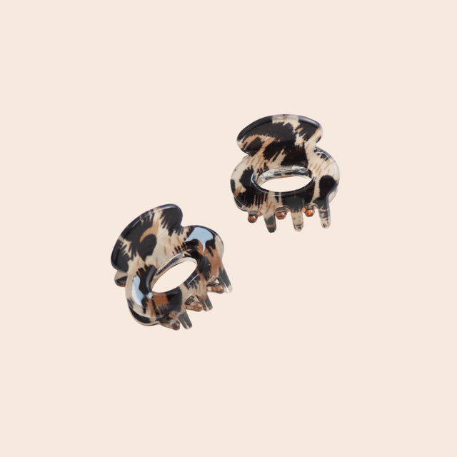 Mini Oval Leopard Print Claw Clips