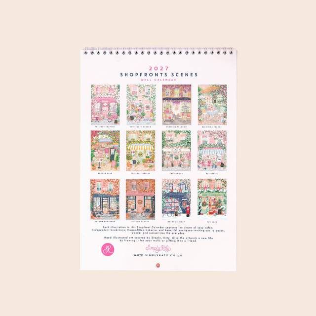 2027 Shopfront Scenes: Wall Calendar