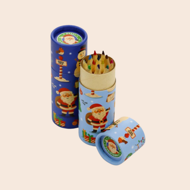 Jingle Bunch Christmas Pencil Pot with 12 Colouring Pencils