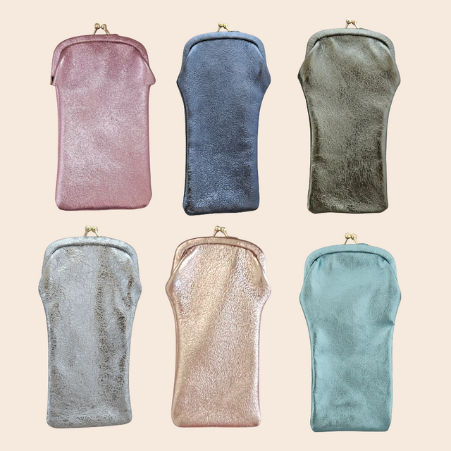 Metallic Leather Glasses Cases