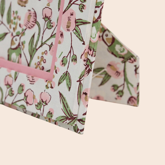Song Birds Blush Block Printed Picture Frame