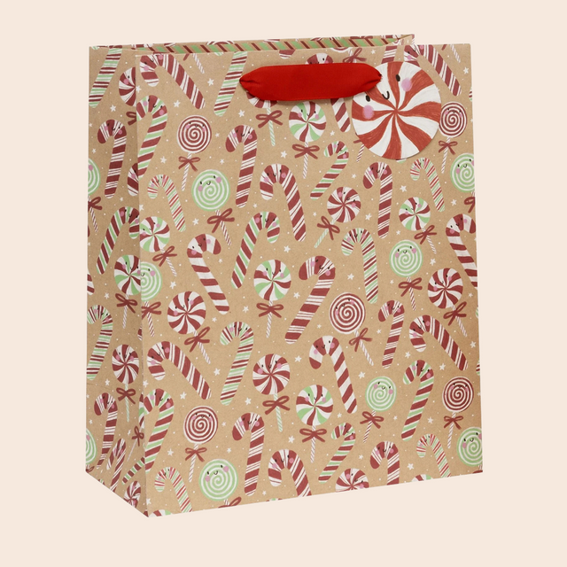 Large Candy Cane Christmas Gift Bag
