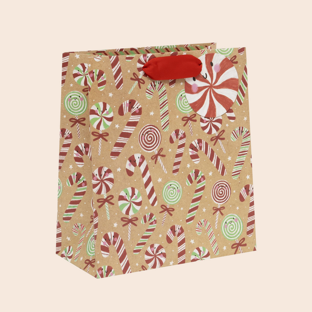 Medium Candy Cane Gift Bag