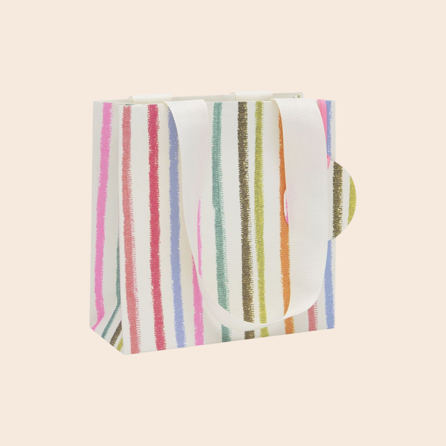 Small Pink Stripes Gift Bag