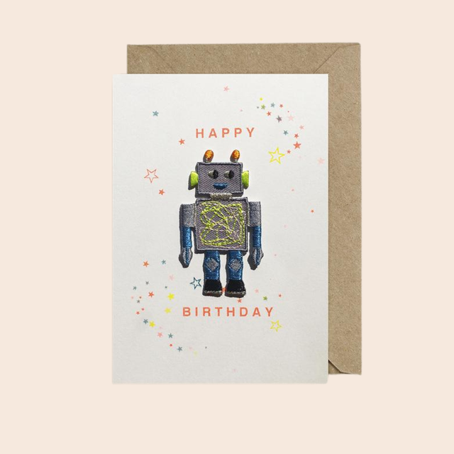 Iron On Robot Card