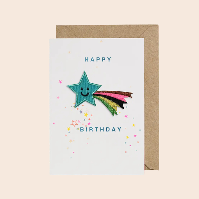Birthday Shooting Star Iron On Card