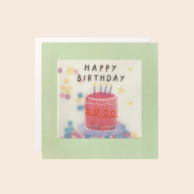 Pink Cake Paper Shakies Card