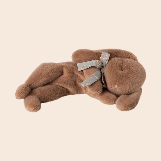 Sleeping Brown Plush Bunny