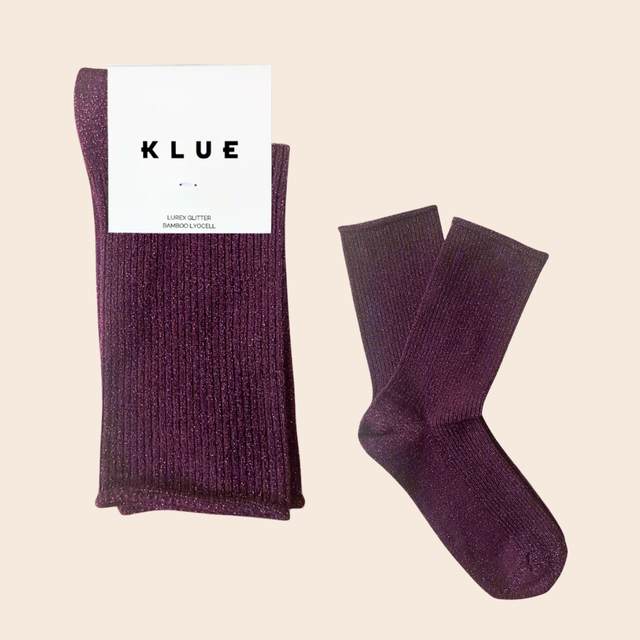 Glitter Socks: Burgundy