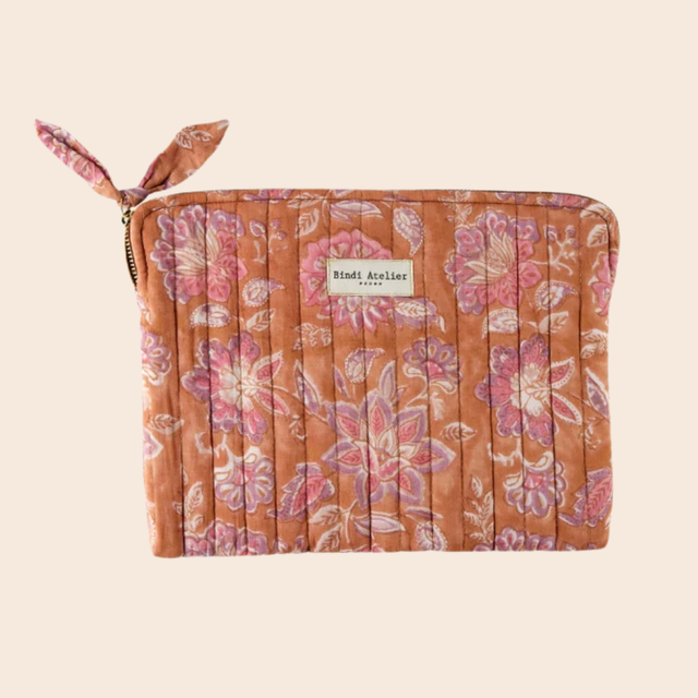 Matira Praline Floral Flat Pouch