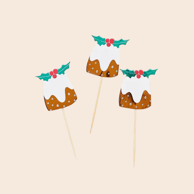 Christmas Pudding Food Picks