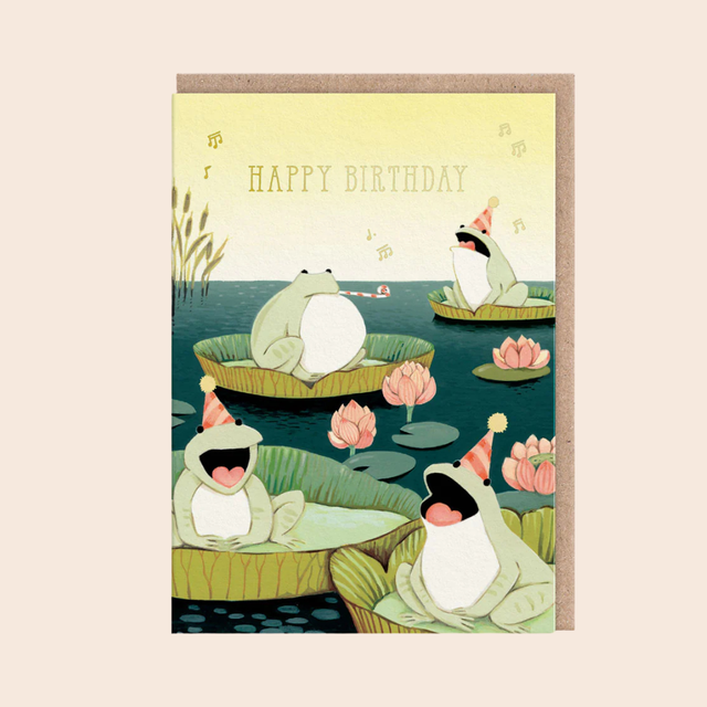 Singing Frogs Birthday Card