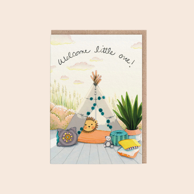 Welcome Little One Tipi Card