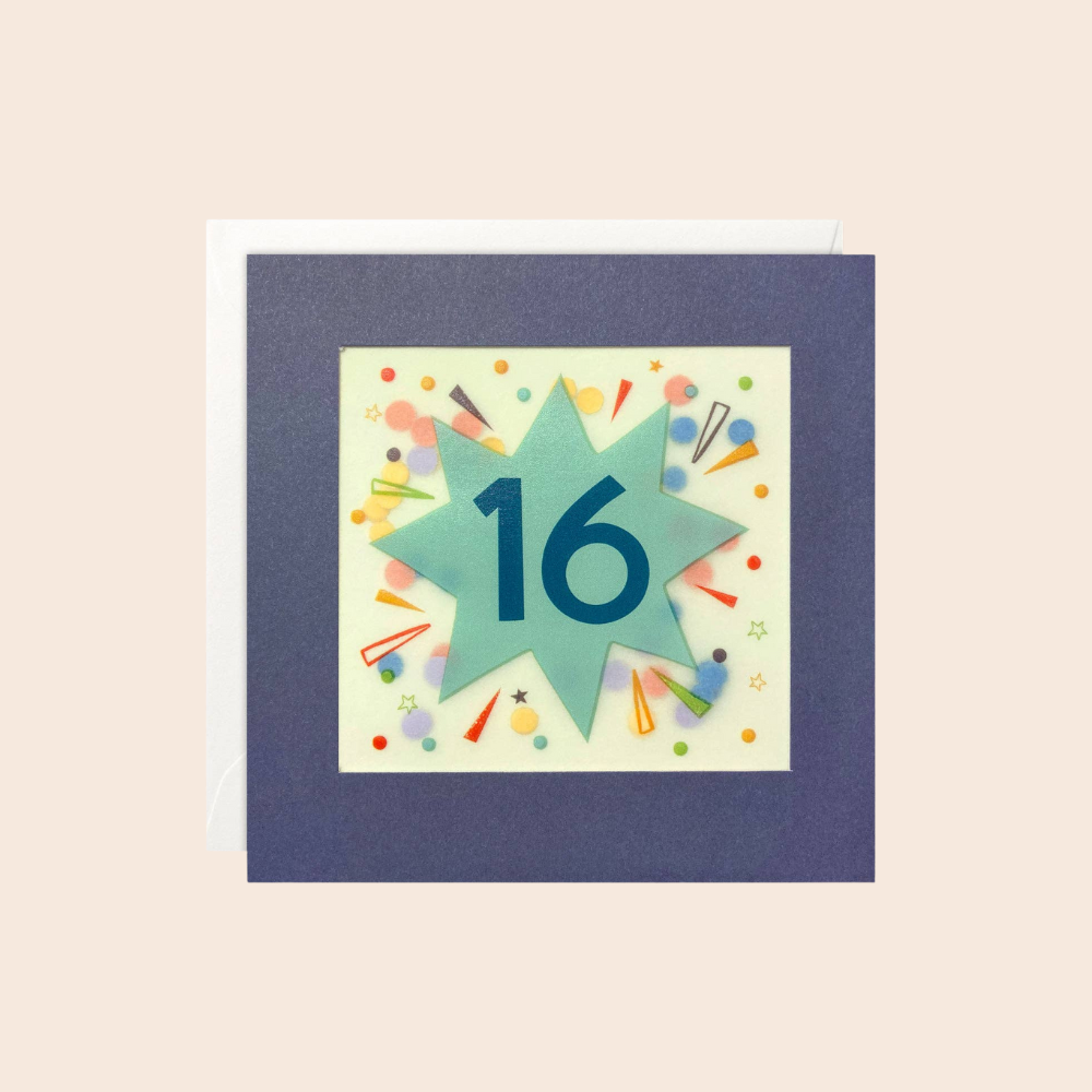 Age 16 Star Paper Shakies Card