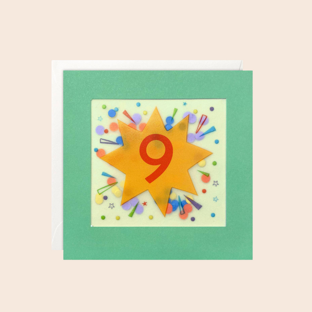 Age 9 Star Paper Shakies Card