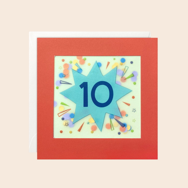 Age 10 Star Paper Shakies Card