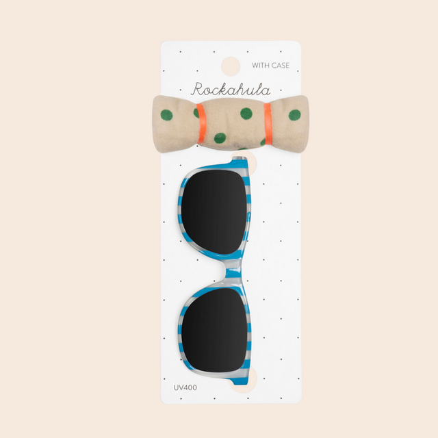 Two Tone Stripy Blue Sunglasses