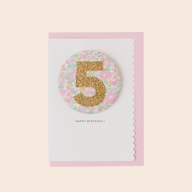 Age 5 Liberty Birthday Badge Card