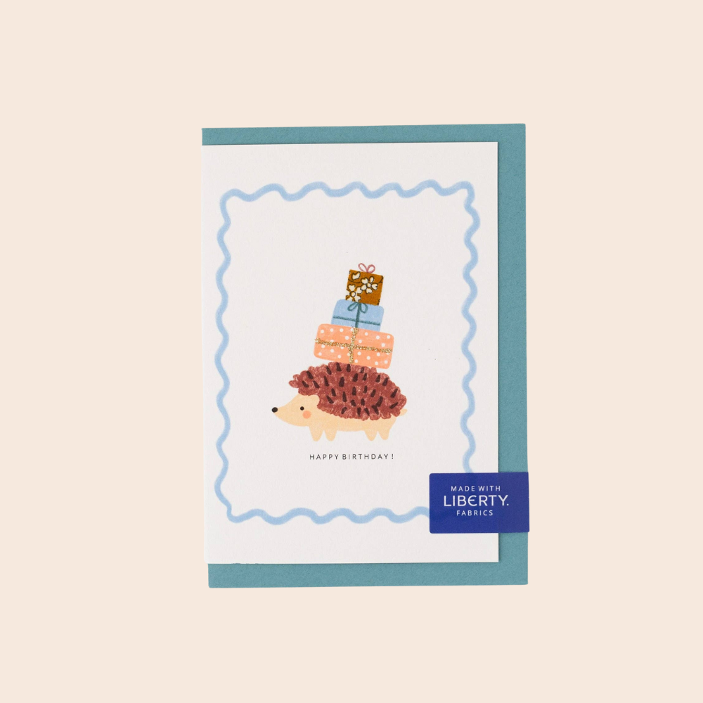 Liberty Hedgehog Birthday Card
